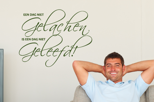 KramerStickers - Woonstickers - Muurteksten - Een dag niet gelachen is